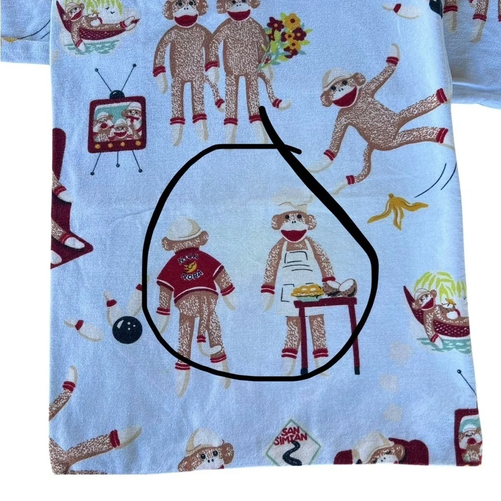 VTG Nick & Nora Sock Monkey 4-Piece Full Size Flannel Sheet Set 100% Cotton READ